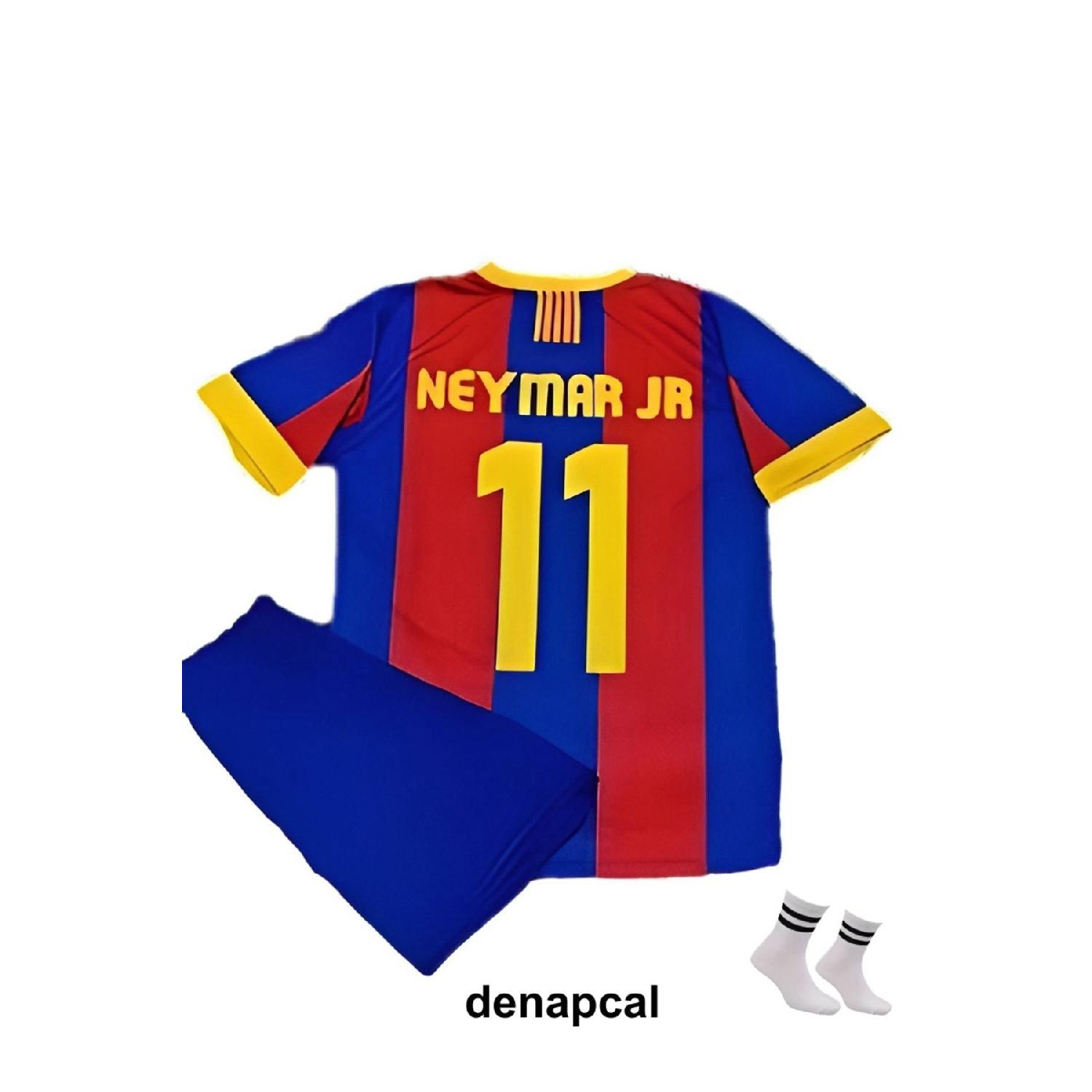 

Комплект из трех комплектов детского футбольного джерси Neymar Barcelona Claret Red Retro 2011 London Final 3-4 Yaş алабама багровый