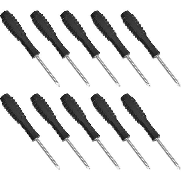 10PCS Mini Phillips Screwdriver, 2mm Cross Head with Blue Non-slip Handle for Small Appliances, 2.56"(65mm) Total Length, Non-magnetic