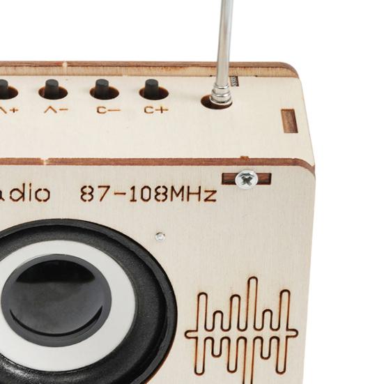 FM Radio STEM Science Kit Kids Wooden 3D Puzzle Electronic Radio Set DIY Educational Science Experiment Projects Crafts Building Toy