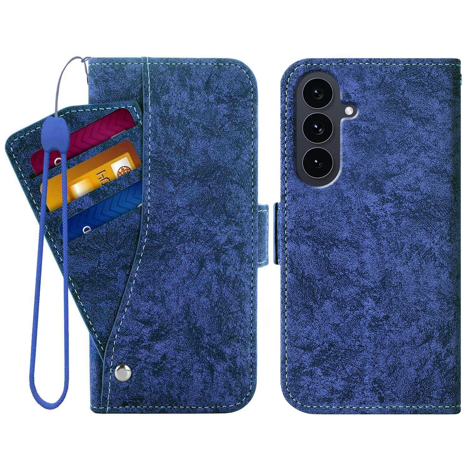 

For Samsung Galaxy A55 5G Case Water-ink Painting Wallet PU Leathe Phone Cover with Rotating Card Slots