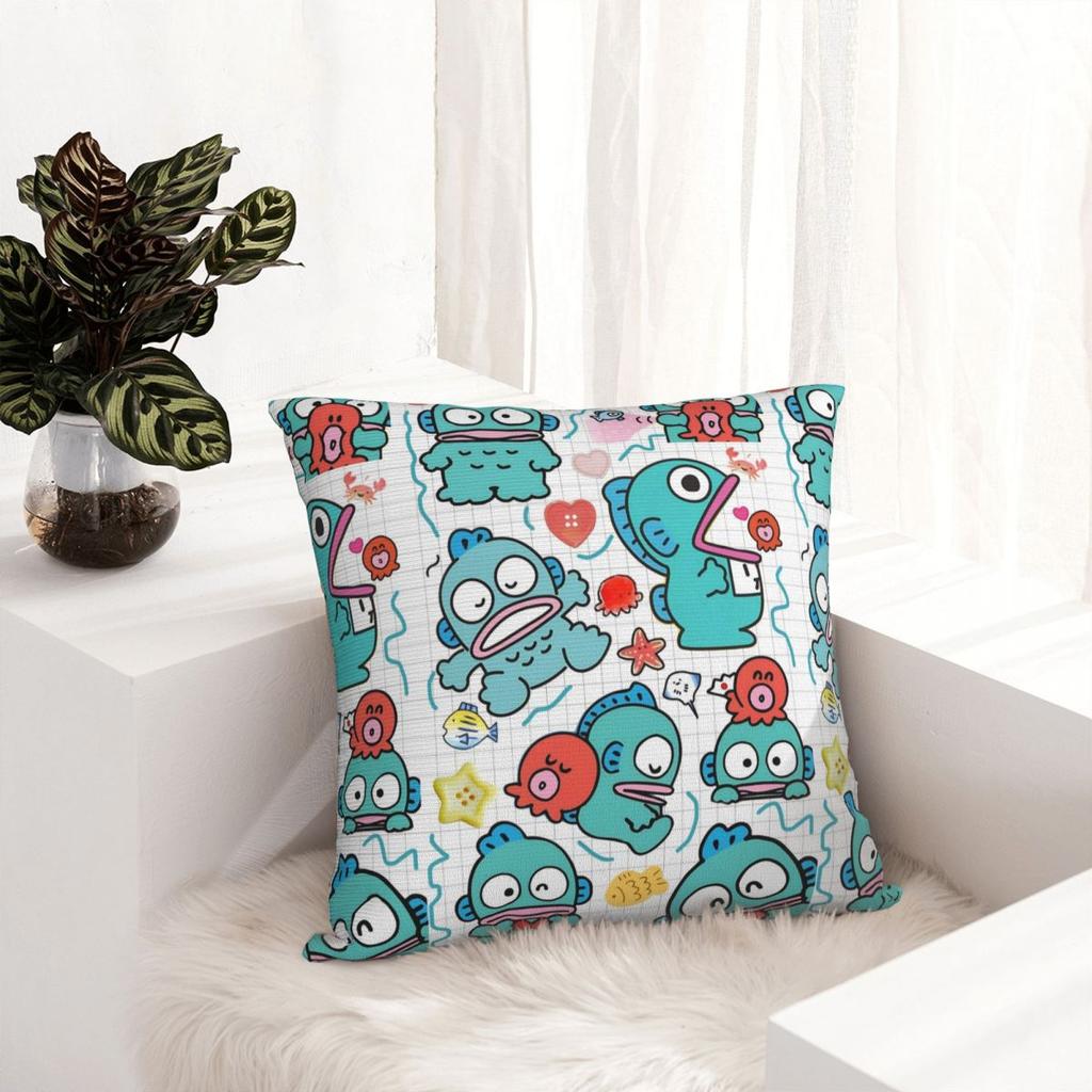 Hangyodon Cartoon Pillowcase Printed Polyester Cushion Cover Decorations Throw Pillow Case Cover Home Drop Shipping 45X45Cm