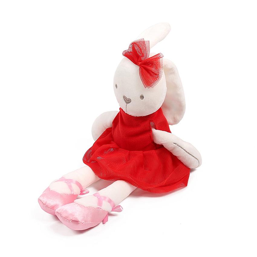 1pc 42cm Cute Rabbit Wear Cloth With Dress Plush Toy Stuffed Soft Animal Dolls Ballet Rabbit For Baby Kids Birthday Gift