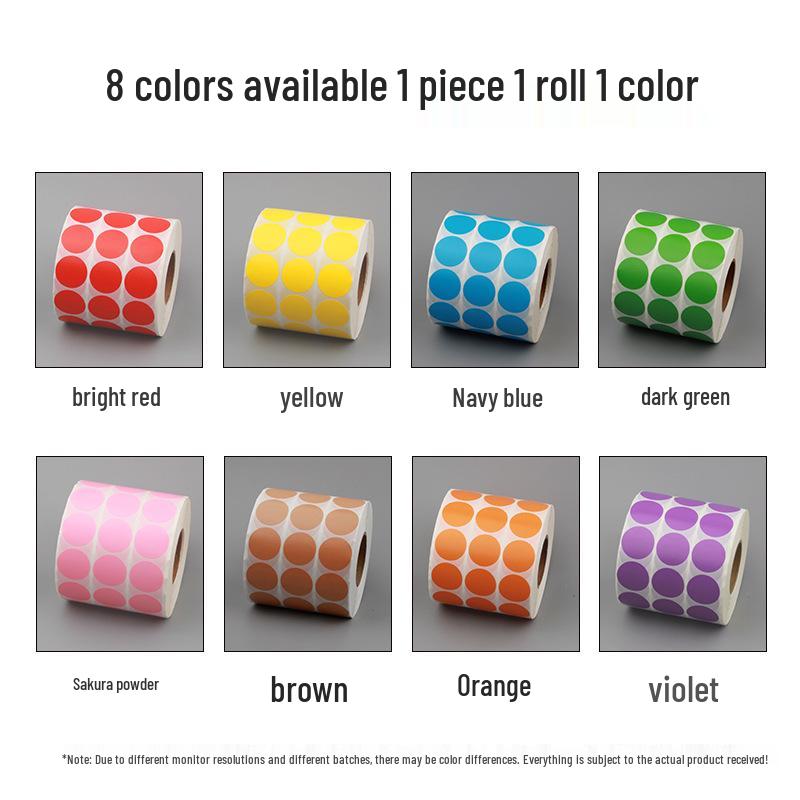 Color Coated Self-Adhesive Barcode Label Paper - Round Stickers In Various Sizes