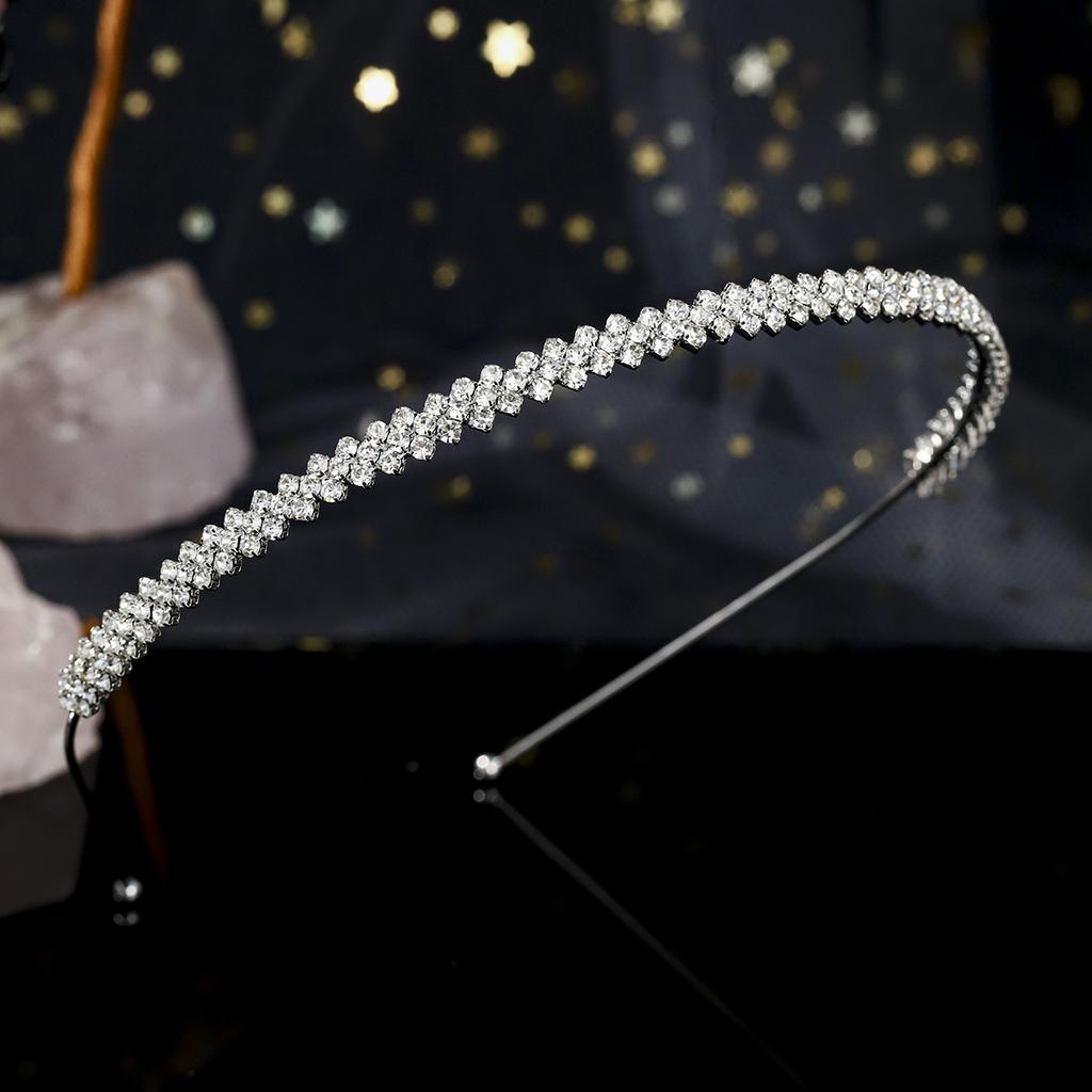 Fashion Rhinestone Bridal Tiara Headpiece Silver Crystal Wedding Hair Accessories Women Birthday Party Rhinestone Crowns