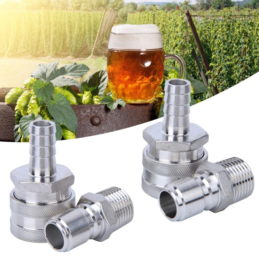 4pcs G1 2in Male Thread Stainless Steel Quick Connector Adapter for Home Brewing Beer