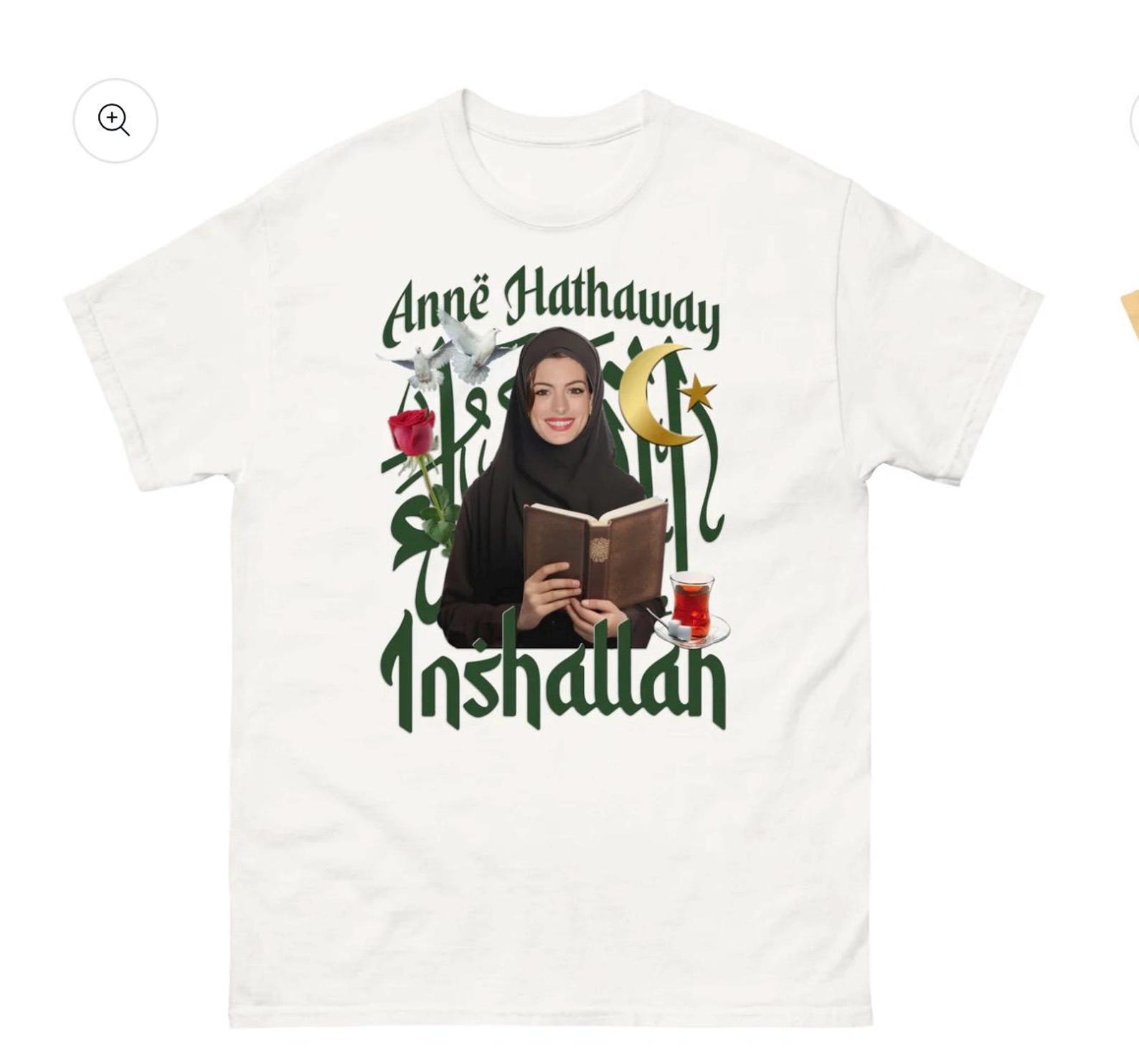 Anne Hathaway as Andy Sachs insallah funny meme viral shirt XL