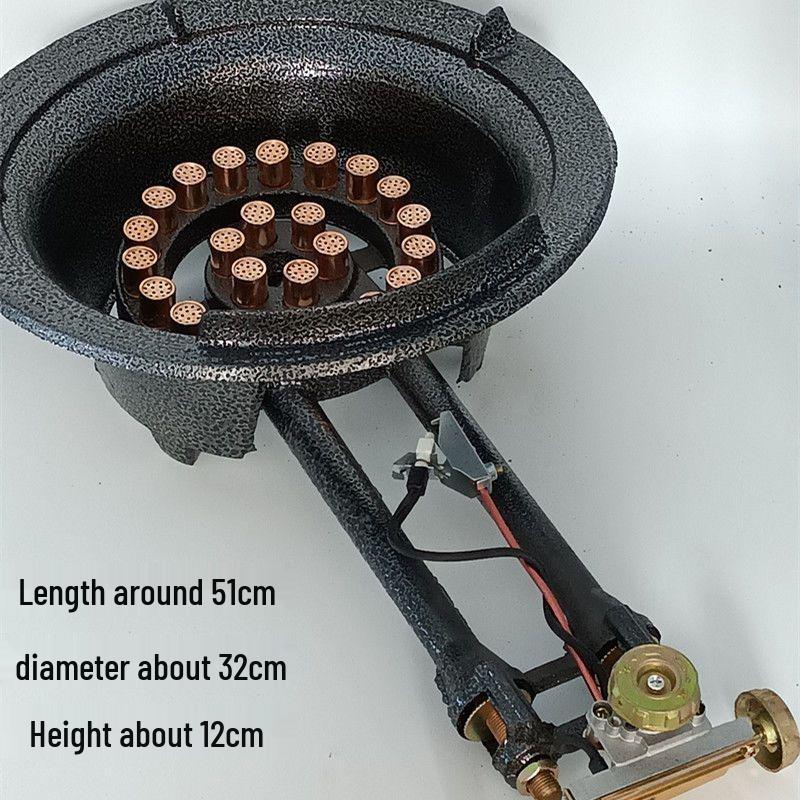Heavy-Duty Commercial Cast Iron Wok Burner Head with High-Pressure Flame