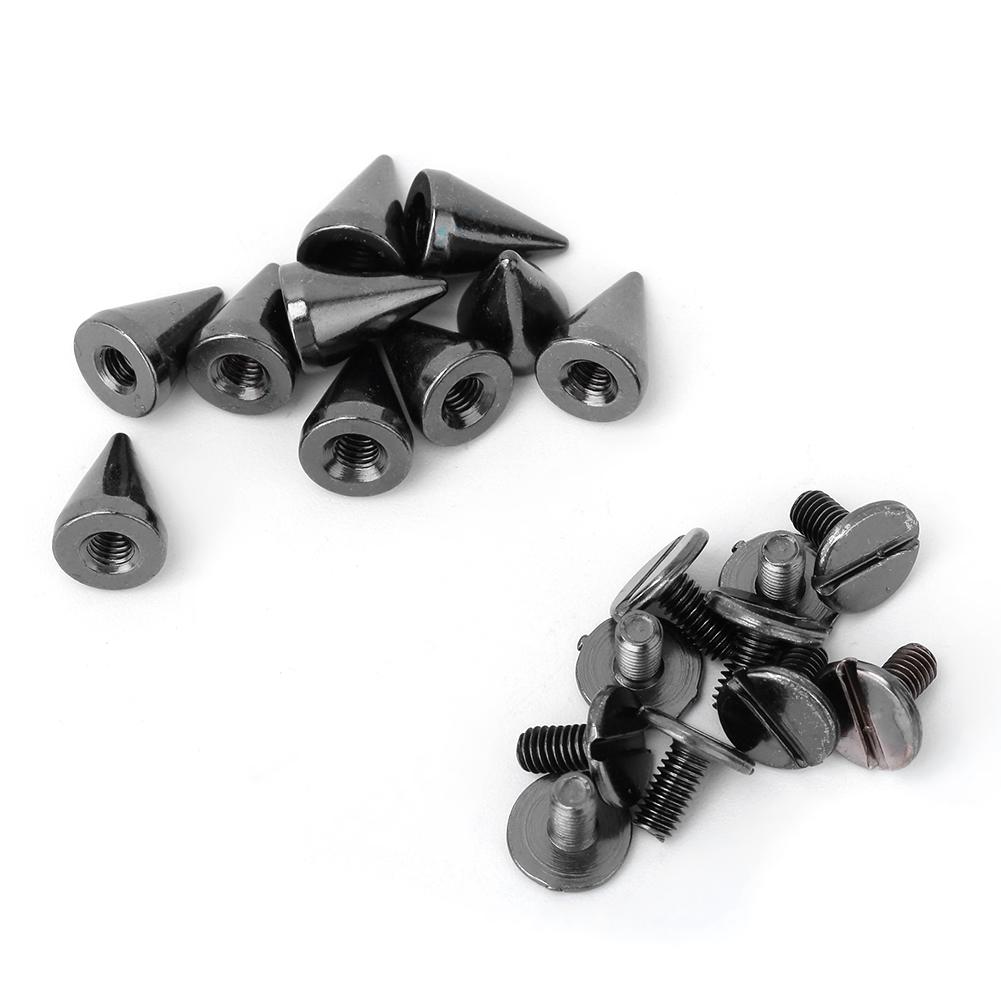 50pcs 7*10mm Bullet Spikes Punk Rivets Leathercraft Studs DIY Clothing Decoration (Gun Color)