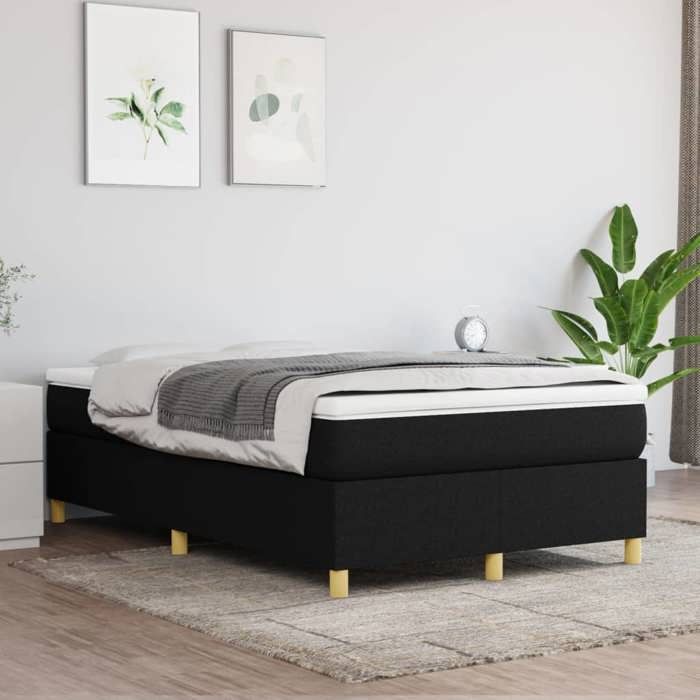 Cadre de lit avec matelas - Maison Exclusive - 120x200 cm - Noir - Relaxation maximale