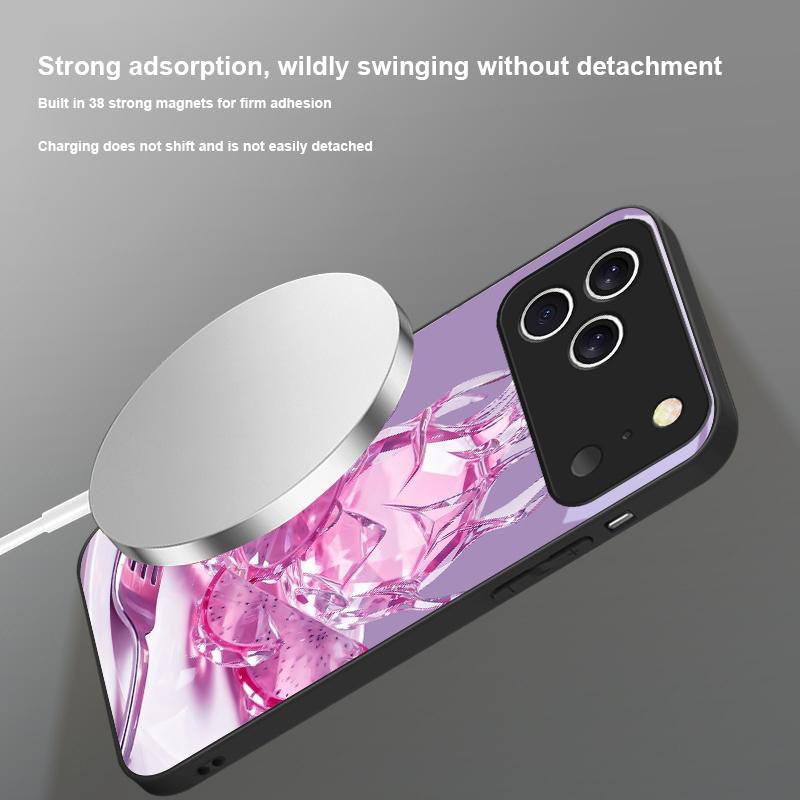 Familiar dragon fruit For Magsafe iPhone 17 Pro Max 16 E 15 14 13 Plus 12 mini 11 17 Air XR Xs Max 7 Plus Glass Phone Case