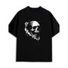 European Sizes Men's Black Fire Skeleton & Skull Splash T-Shirt