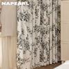 1PC NAPEARL French Retro Blackout Curtains with Butterfly Floral Print Thick Curtains for Bedroom Living Room Window for Home Decor