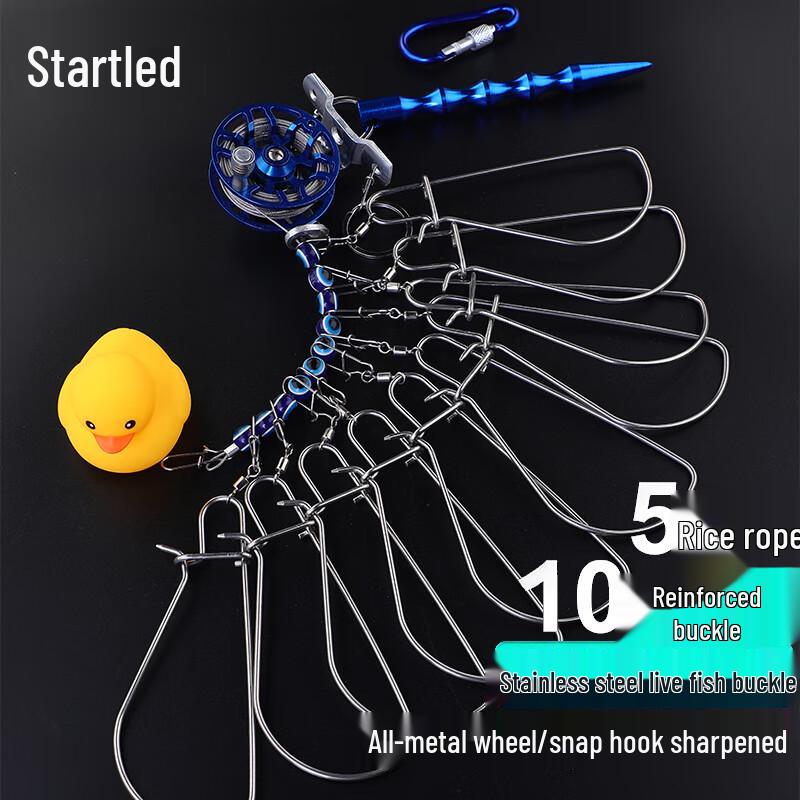 Live Fish Stringer with Stainless Steel Wire Rope and Reel