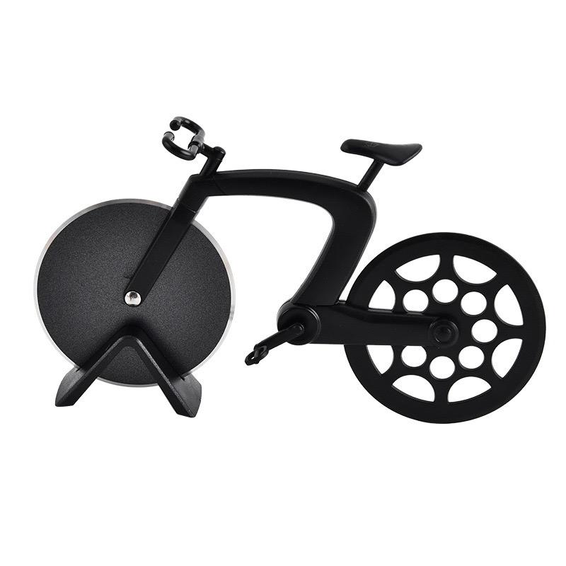 Bicycle-shaped Pizza Cutter ABS Handle 430 Stainless Steel Cutting Wheel with Non-stick Spray Coating Kitchen Pizza Tools