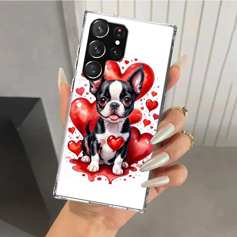 Lovely Puppy Heart Dogs Phone Case for Samsung Galaxy S26 S24 S23 Ultra S25 Edge S22 S21 Plus S20 FE + Soft Print Shell Funda Ga