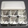 6/8 Grid Seasoning Storage Box Stainless Steel Rust-proof Food Preparation Box Rectangular Durable Dessert Ingredient Box