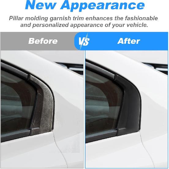 Rear Left Driver Side C Pillar Mould Trim for Honda Civic 2012-2015 Door Window Pillar Post Exterior Repair Cover Trim Black No.72761-TR3-A00