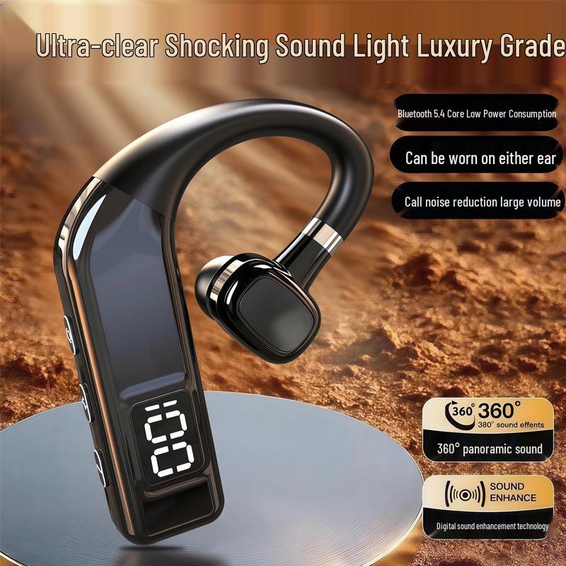 Wireless Bluetooth Earphones D56 with Digital Display and Ear-hook, Long Battery Life, In-ear & Universal Fit