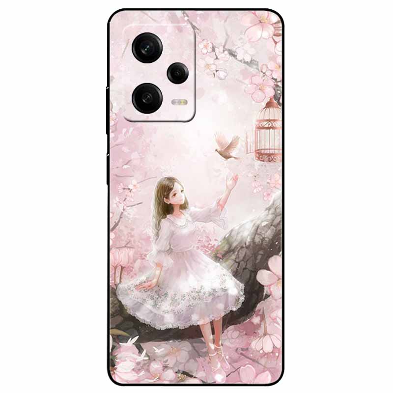For Redmi Note 12 Pro 5G Case Note12 Covers TPU Black Silicone Starry Cover for Xiaomi Redmi Note 12 Pro+ 5G Plus Cartoon Soft