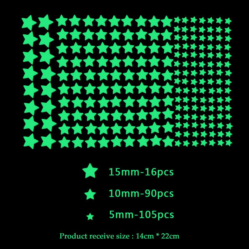 202 Pcs/Set 3D Bubble Stars Dots Luminous Wall Stickers Kids Room Home Decoration Decals Glow In The Dark Bedroom DIY Wallpaper