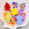 10 Pcs New Cute Bright Cartoon Circus Joker Series Resin Clip Book DIY Jewelry Hairpin Headrope Decoration Craft
