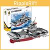 Aircraft Carrier Building Block Set With Lights For Kids And Diy Enthusiasts