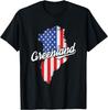 T-shirt retrò con bandiera USA invecchiata 51° Stato della Groenlandia