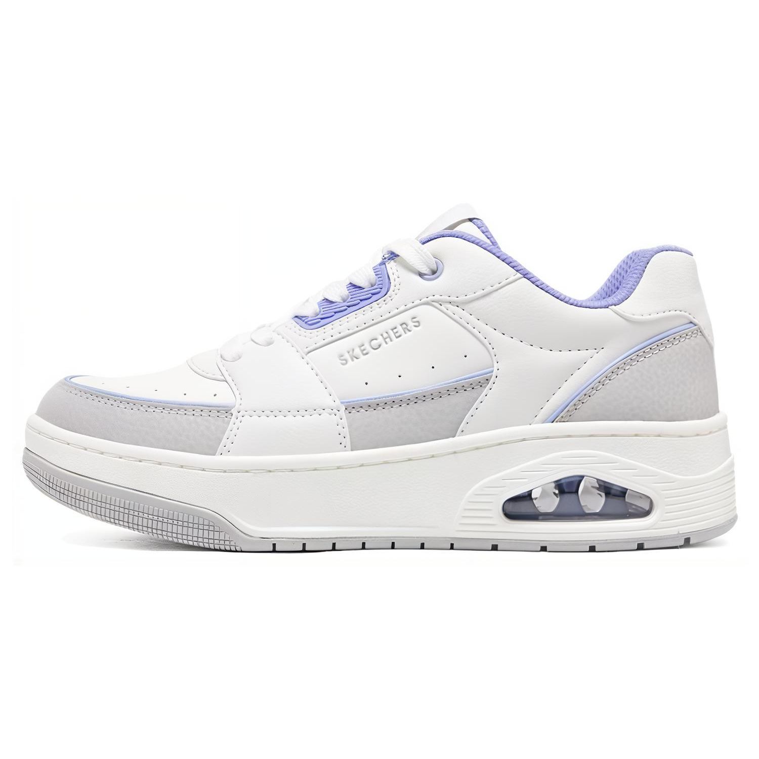 Skechers Lace-Up Fashion Versatile Durable Low-Top Skate Shoes Women sneaker White Blue 177710-WLV