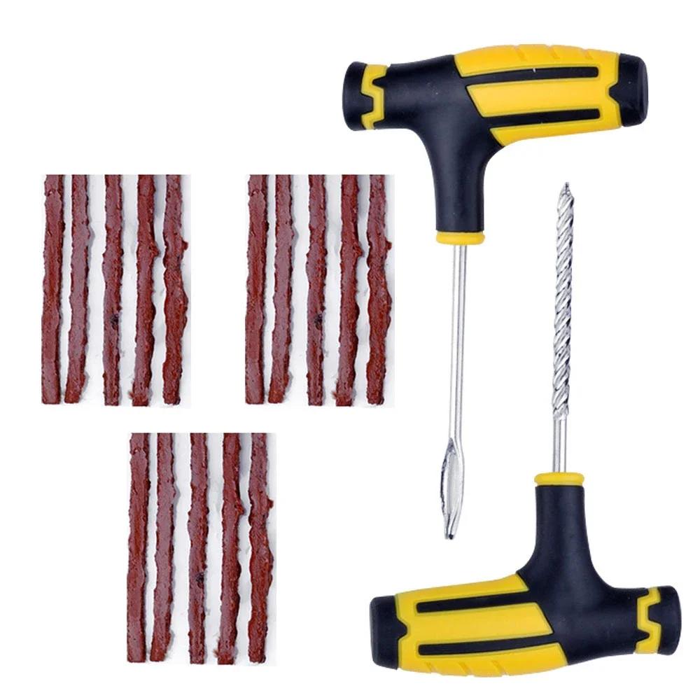 Tubeless Tire Repair Kit with Rubber Plugs – Car & Motorcycle Puncture Fix Tool, Uses for Roadside Emergency & DIY Maintenance