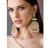 Traditional 22K Gold Plated Handcrafted Crescent Chandbali Earrings with Beads for Women and Girls