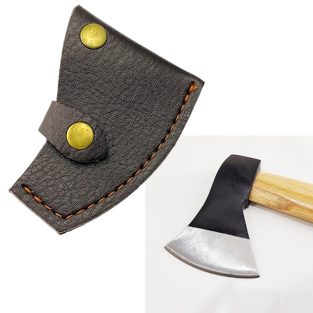 Hatchet Cover PU Leather Axe Sheath Waist Mounted Axe Head Cover with Button Clip Hatchet Sleeve Leather Axe Head Cover