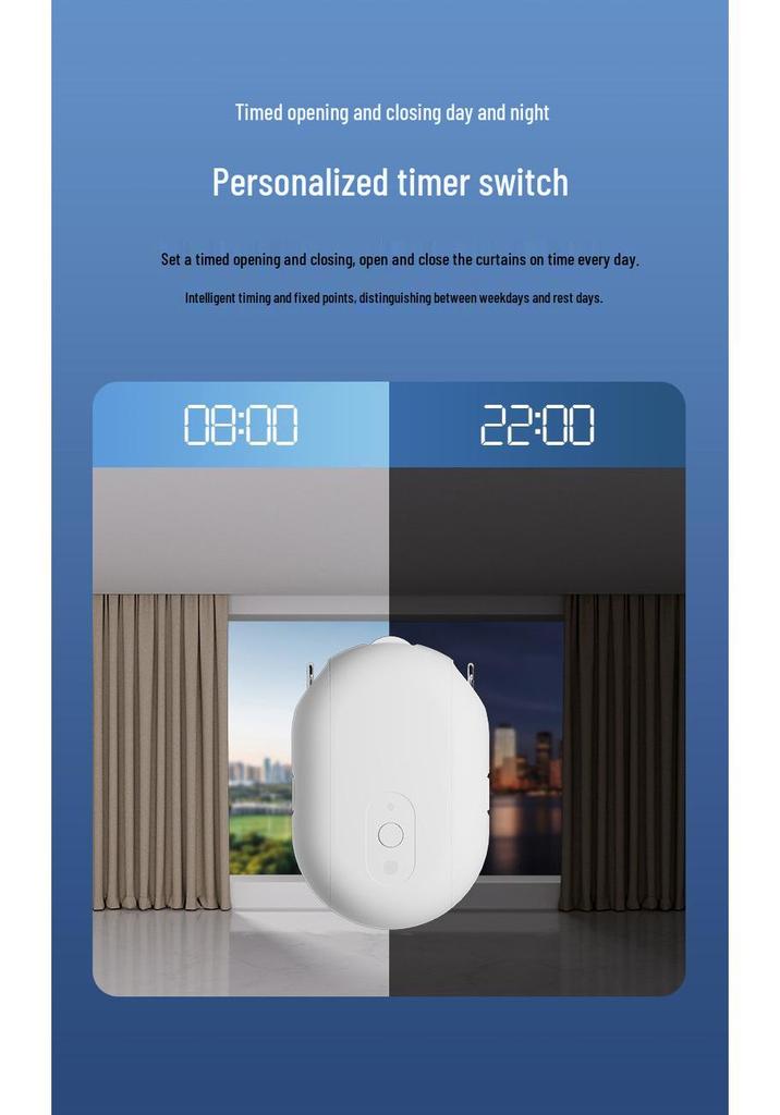 Kompatibel mit Mijia App Smart Curtain Roboter: Fernbedienung, Zeitschalter, Xiao Ai Tongxue Sprachsteuerung.