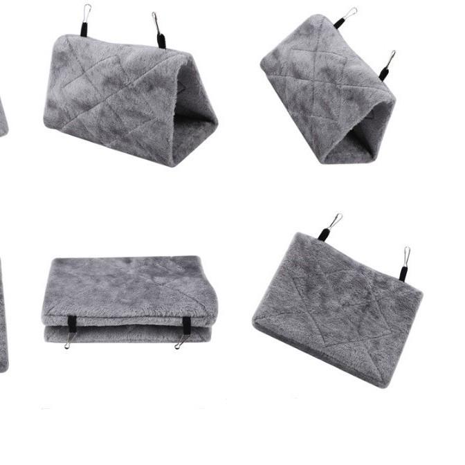 Triangular Bird Nest Flannel Pet Bed - Warm Winter Cotton Nest Supplies