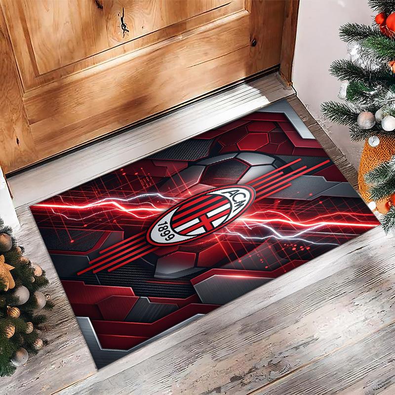 AC Milan Printed Flannel Area Rug Non Slip Soft Polyester Floor Carpet Indoor Decor Mat for Bedroom Living Room Sofa Game Room Home Decoration