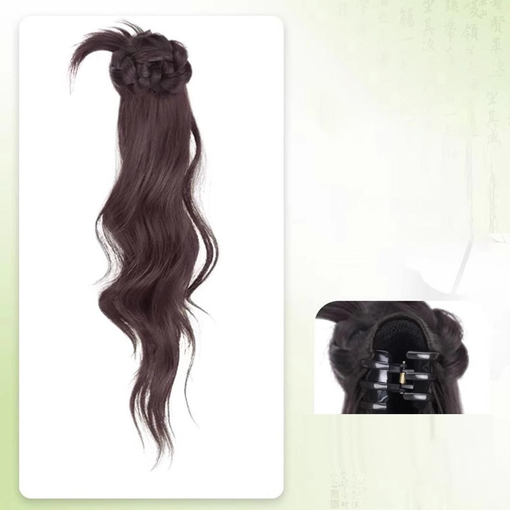 Female Ponytail Synthetic Wig 50cm Integrated Grabbing Clip Simulated Hair Low Ponytail Hairpin Extension Gentle Versatile