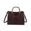 2023 Cross Border New Tote Bag Women's Bag Foreign Trade Leisure Large Capacity Crocodile Pattern Bag Women's Bamboo Handbag