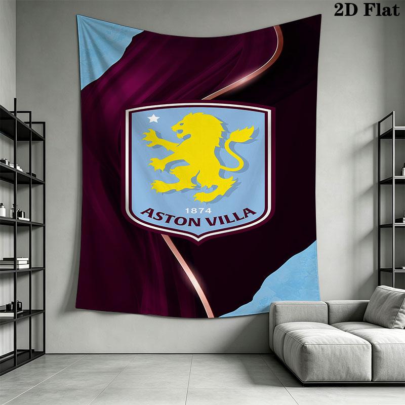 Aston Villa logo Wall Hanging Printed Fabric Blanket Decorative Tapestries for Bedroom Living Room Home Decor