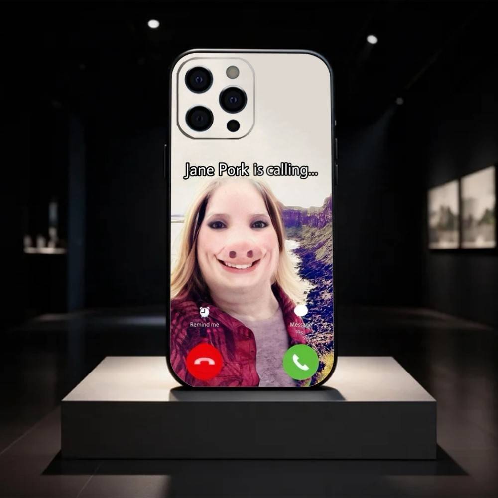 J-John Pork is Calling Answer Call Phone Case Silicone Soft For IPhone 17 16 15 14 13 12 11 X XR Plus Pro Max Plus
