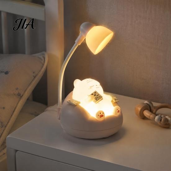 Soft Warm Glow Bedside Light Sleeping Cat Night for Kids, Rechargeable LED Nursery Lamp, Cute Kids Adjustable Brightness Touch Bedroom Baby Room Small