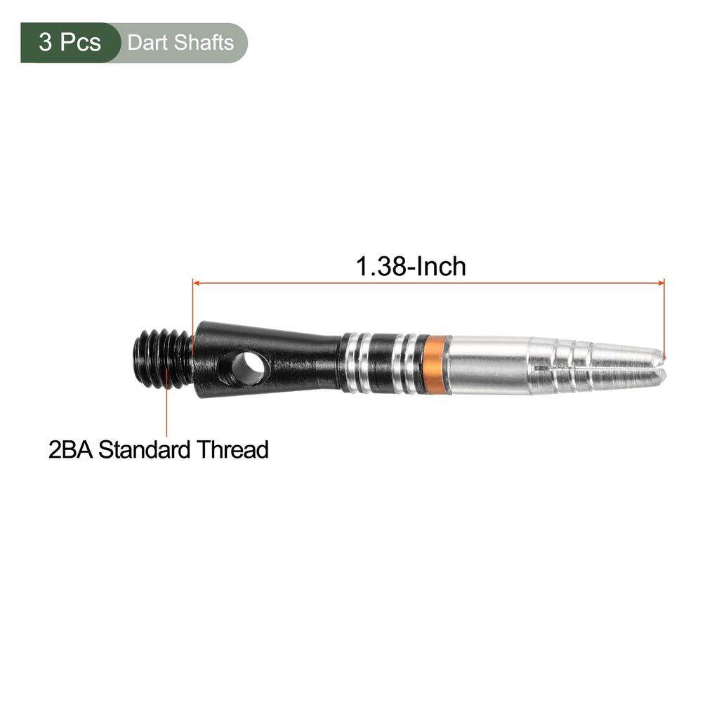 YOKIVE 3 Set Dart Shafts Indoor/Outdoor Aluminum Medium 2BA Screw Dart Stems Replacement Dart Accessories For Home Club Camping (Black 35mm)
