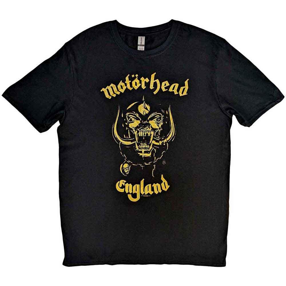 Motorhead England Classic Gold T-Shirt Black New M