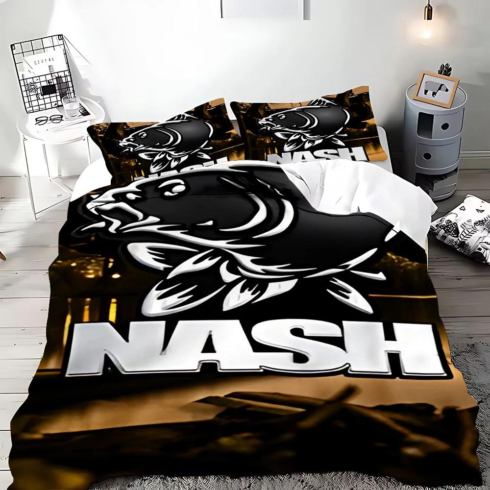 Nash Fishing Logo Duvet Cover Pillowcase Bedding Set Adult Boy Girl Bedroom Decoration Children Gift Single Double Large Size