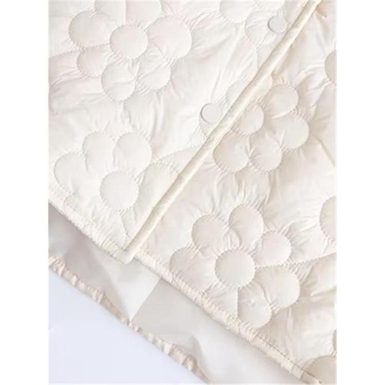 Floral Quilting Cotton Buttons Jacket Collar Placket Stand Up Size Winter Women