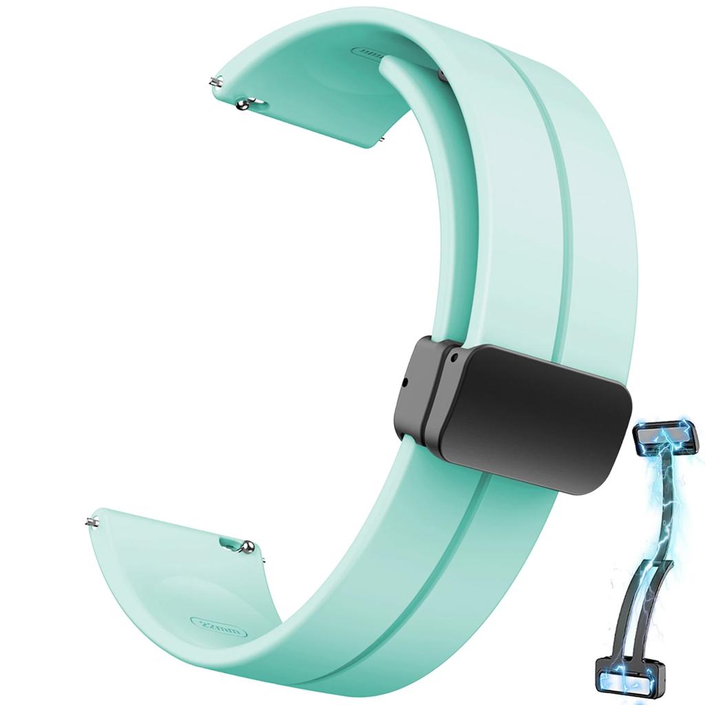 20 22mm Strap For Samsung Galaxy Watch 7/6/4/5 Pro/classic/gear S3/active 2 Sport Silicone Magnetic Buckle Huawei GT 4 3 2e Band