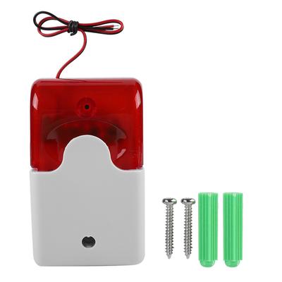 Sirena stroboscopica cablata da 12 V, allarme sonoro, luce rossa stroboscopica, sistema di allarme di sicurezza domestica