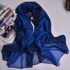 Season Solid Color Gradual Change Color Mulberry Silk Silk Scarf Women, Color Matching Women'S Scarf Shawl Yarn Beach Towel