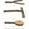 Pack of 3 Apple Wood Bird Perch Cage, Natural Wood Parrot Perch