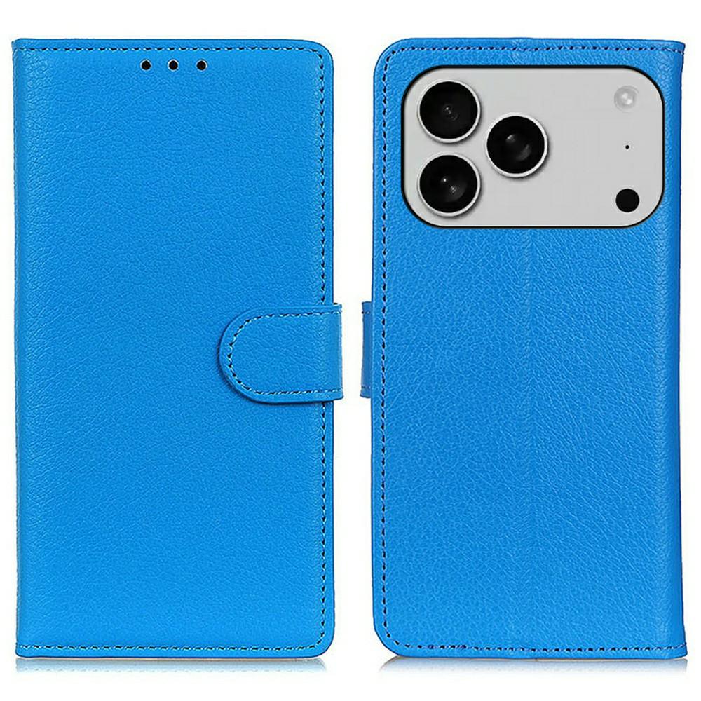 For iPhone 17 Pro Wallet Case PU Leather Phone Cover Litchi Texture