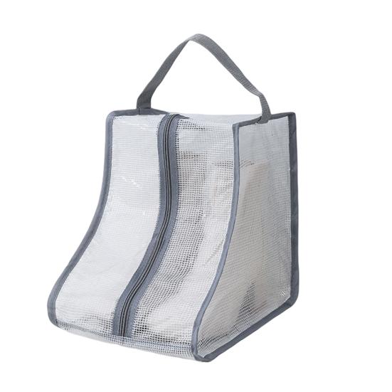 1Pc Boot Organizer Dust-proof Waterproof Space-saving Visible Handle Design Shoe Storage Pouch Household Supply