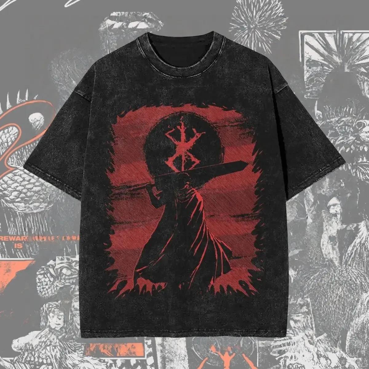 

Berserk Official Licensed T-Shirt Vintage Washed Anime Graphic Tee, Y2K Retro Aesthetic for Casual Wear Otaku 3XL